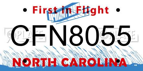 CFN8055 North Carolina License Plate