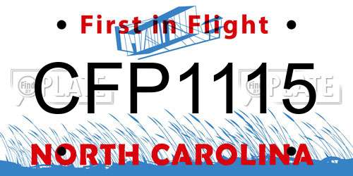 CFP1115 North Carolina License Plate