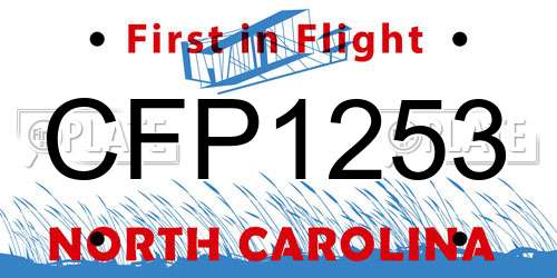 CFP1253 North Carolina License Plate