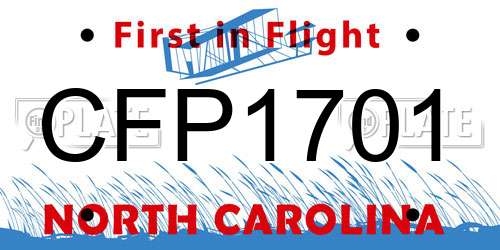 CFP1701 North Carolina License Plate