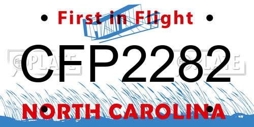 CFP2282 North Carolina License Plate