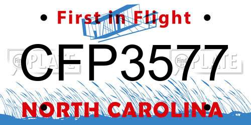 CFP3577 North Carolina License Plate