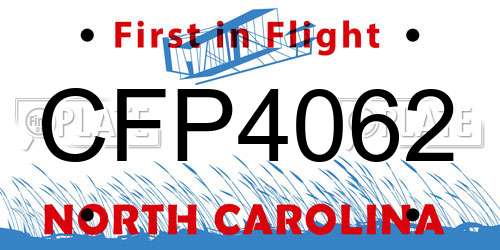 CFP4062 North Carolina License Plate