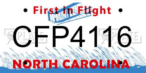 CFP4116 North Carolina License Plate