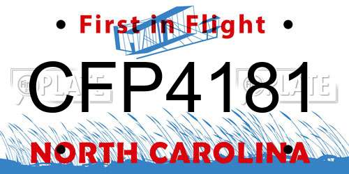 CFP4181 North Carolina License Plate