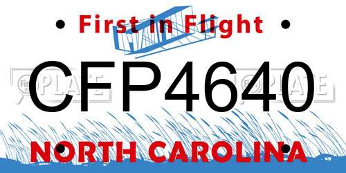 CFP4640 North Carolina License Plate