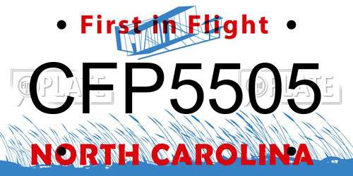 CFP5505 North Carolina License Plate