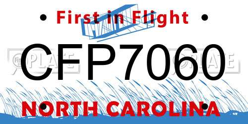 CFP7060 North Carolina License Plate