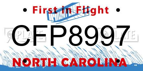CFP8997 North Carolina License Plate