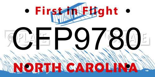 CFP9780 North Carolina License Plate