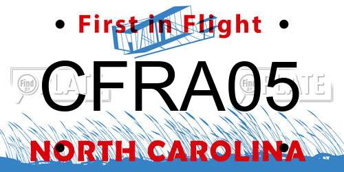 CFRA05 North Carolina License Plate