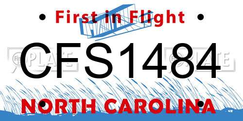 CFS1484 North Carolina License Plate