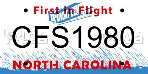 CFS1980 North Carolina License Plate