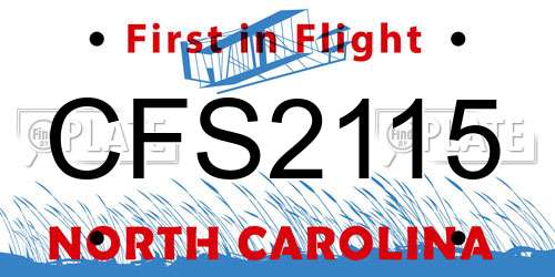 CFS2115 North Carolina License Plate