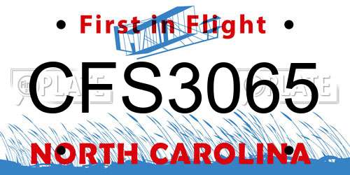 CFS3065 North Carolina License Plate