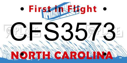 CFS3573 North Carolina License Plate