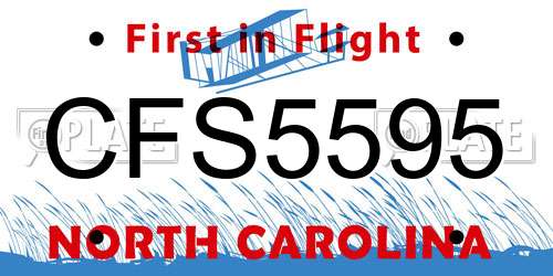 CFS5595 North Carolina License Plate