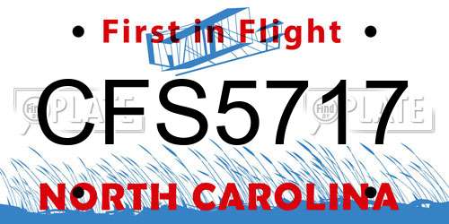 CFS5717 North Carolina License Plate