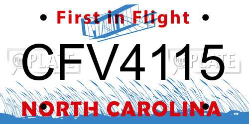 CFV4115 North Carolina License Plate