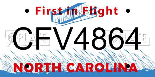 CFV4864 North Carolina License Plate