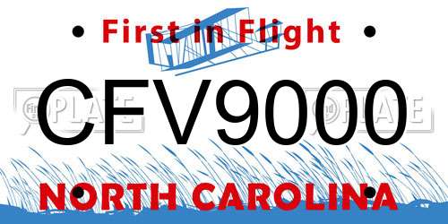 CFV9000 North Carolina License Plate