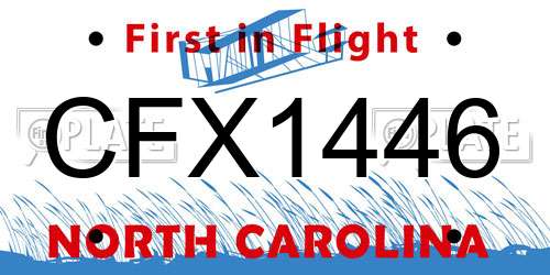 CFX1446 North Carolina License Plate