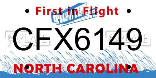CFX6149 North Carolina License Plate