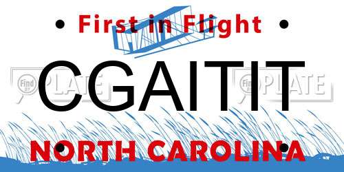 CGAITIT North Carolina License Plate