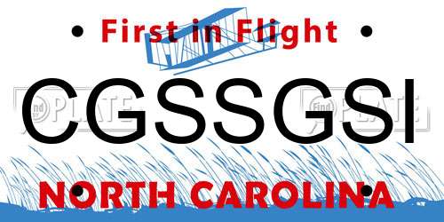 CGSSGSI North Carolina License Plate