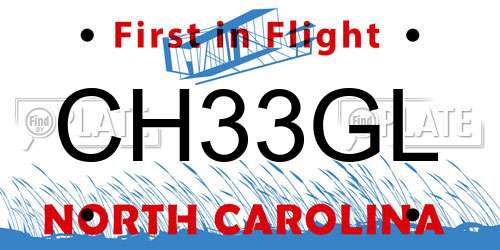 CH33GL North Carolina License Plate