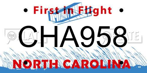 CHA958 North Carolina License Plate