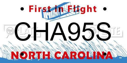 CHA95S North Carolina License Plate