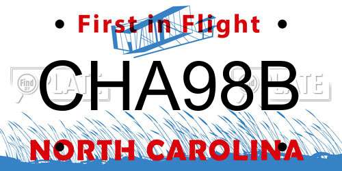 CHA98B North Carolina License Plate