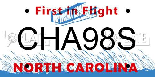 CHA98S North Carolina License Plate