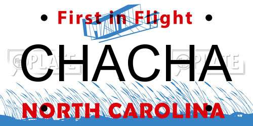 CHACHA North Carolina License Plate