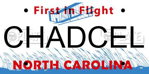 CHADCEL North Carolina License Plate