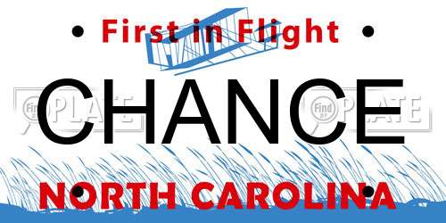 CHANCE North Carolina License Plate