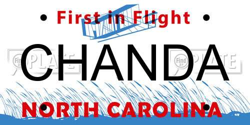 CHANDA North Carolina License Plate