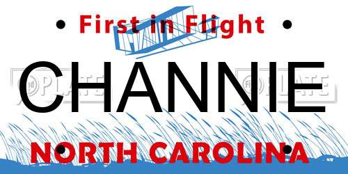 CHANNIE North Carolina License Plate
