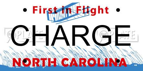CHARGE North Carolina License Plate