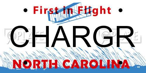 CHARGR North Carolina License Plate