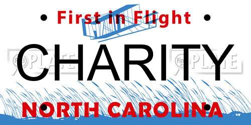 CHARITY North Carolina License Plate