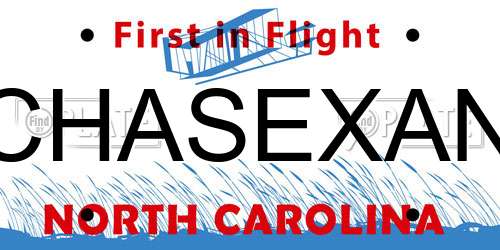 CHASEXAN North Carolina License Plate