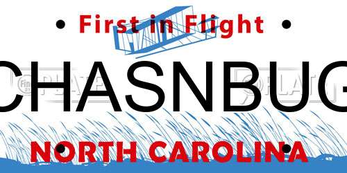 CHASNBUG North Carolina License Plate