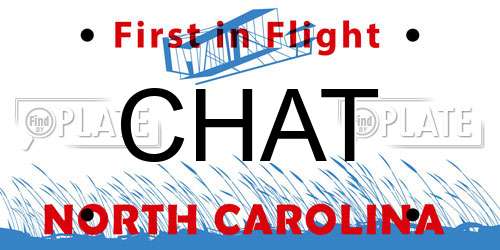 CHAT North Carolina License Plate