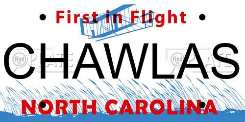 CHAWLAS North Carolina License Plate