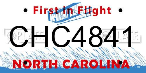 CHC4841 North Carolina License Plate