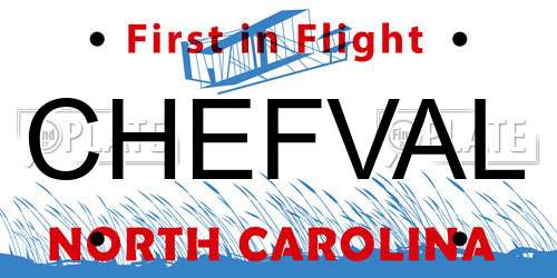 CHEFVAL North Carolina License Plate