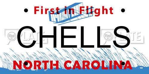 CHELLS North Carolina License Plate
