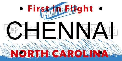 CHENNAI North Carolina License Plate